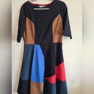 Boden Colorblock A-Line Dress. Size 10